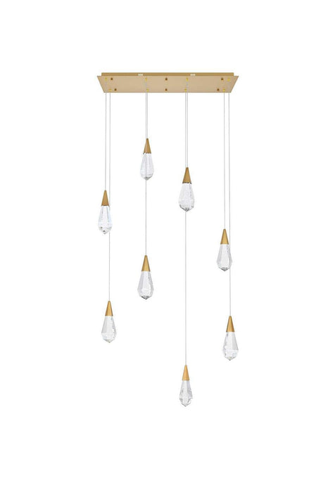 Elegant Lighting - 1013D36SG-02CR - LED Pendant - Amora - Satin Gold