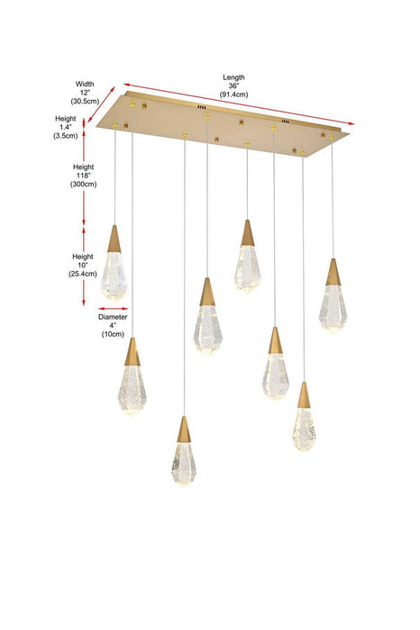 Elegant Lighting - 1013D36SG-02CR - LED Pendant - Amora - Satin Gold