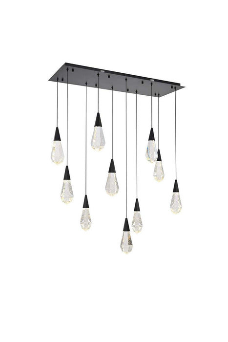 Elegant Lighting - 1013D42BK-02CR - LED Pendant - Amora - Black