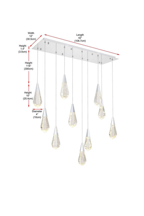 Elegant Lighting - 1013D42C-02CR - LED Pendant - Amora - Chrome
