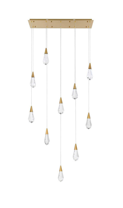 Elegant Lighting - 1013D42SG-02CR - LED Pendant - Amora - Satin Gold