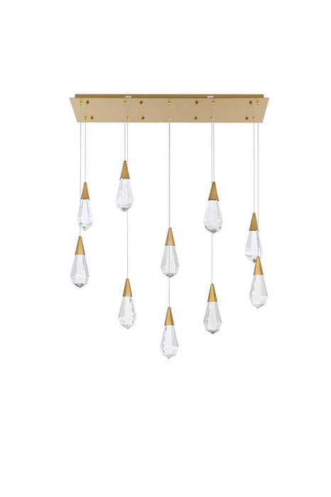 Elegant Lighting - 1013D42SG-02CR - LED Pendant - Amora - Satin Gold