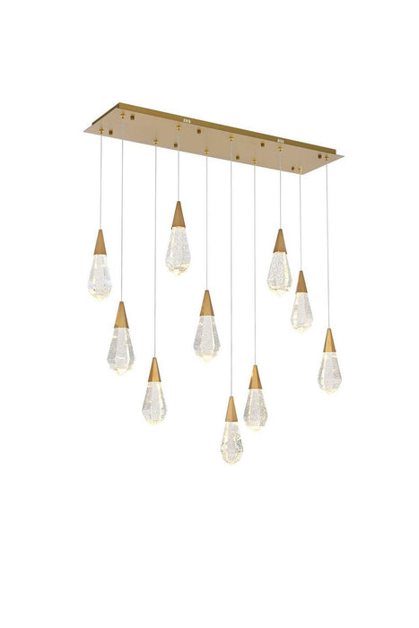 Elegant Lighting - 1013D42SG-02CR - LED Pendant - Amora - Satin Gold
