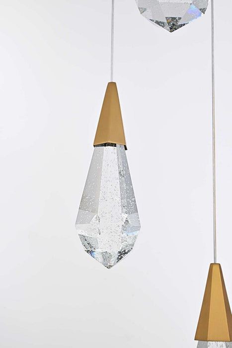 Elegant Lighting - 1013D42SG-02CR - LED Pendant - Amora - Satin Gold