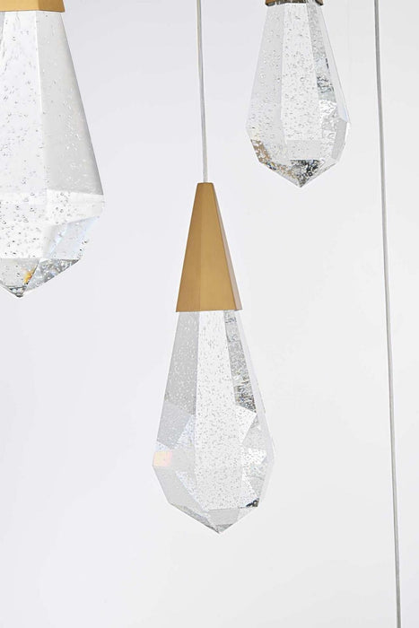 Elegant Lighting - 1013D42SG-02CR - LED Pendant - Amora - Satin Gold