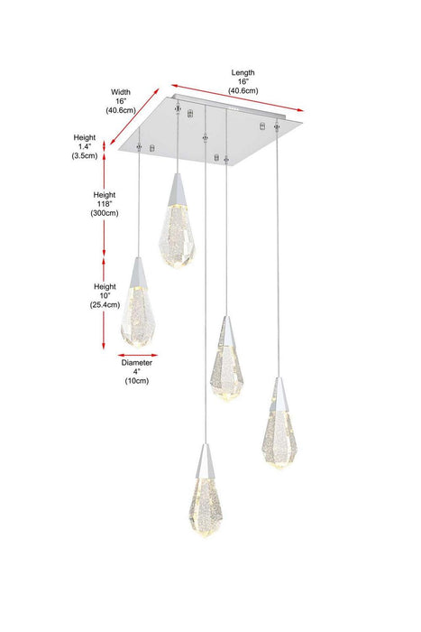 Elegant Lighting - 1013S16C-02CR - LED Pendant - Amora - Chrome