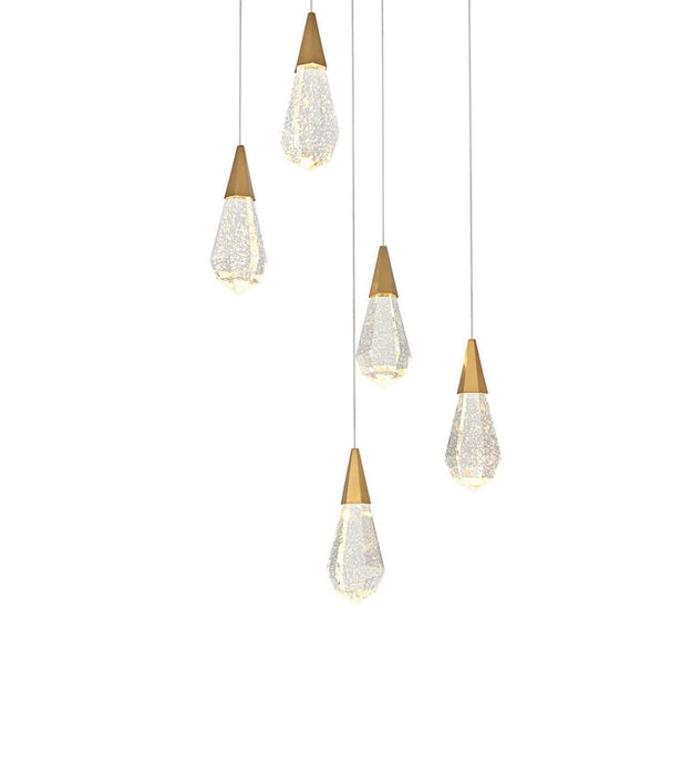Elegant Lighting - 1013S16SG-02CR - LED Pendant - Amora - Satin Gold
