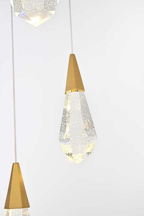Elegant Lighting - 1013S16SG-02CR - LED Pendant - Amora - Satin Gold