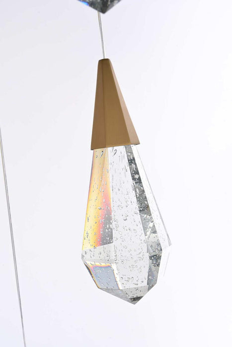 Elegant Lighting - 1013S16SG-02CR - LED Pendant - Amora - Satin Gold