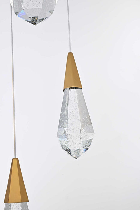 Elegant Lighting - 1013S16SG-02CR - LED Pendant - Amora - Satin Gold