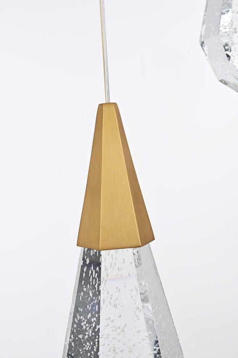 Elegant Lighting - 1013S16SG-02CR - LED Pendant - Amora - Satin Gold