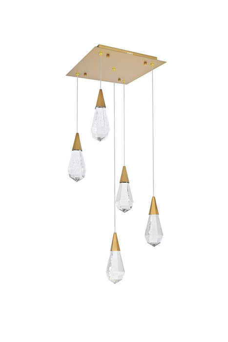 Elegant Lighting - 1013S16SG-02CR - LED Pendant - Amora - Satin Gold