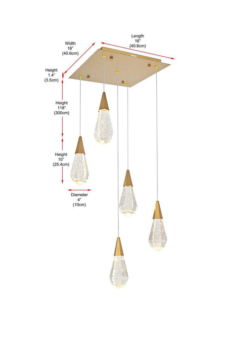 Elegant Lighting - 1013S16SG-02CR - LED Pendant - Amora - Satin Gold