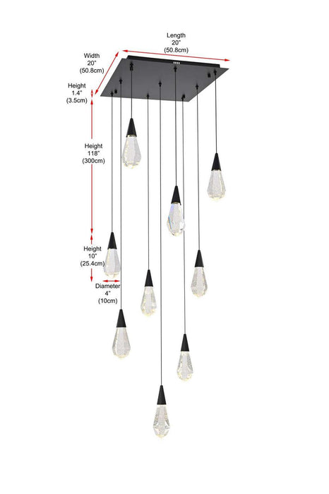 Elegant Lighting - 1013S20BK-02CR - LED Pendant - Amora - Black