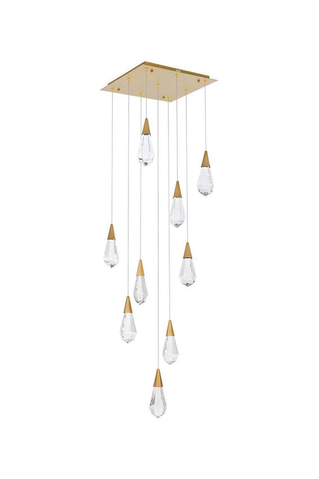 Elegant Lighting - 1013S20SG-02CR - LED Pendant - Amora - Satin Gold