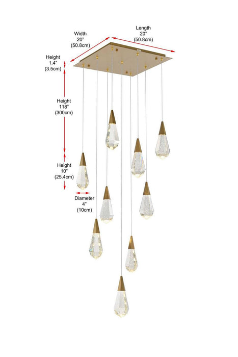 Elegant Lighting - 1013S20SG-02CR - LED Pendant - Amora - Satin Gold