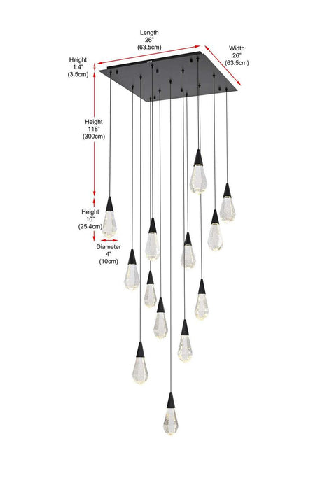 Elegant Lighting - 1013S26BK-02CR - LED Pendant - Amora - Black