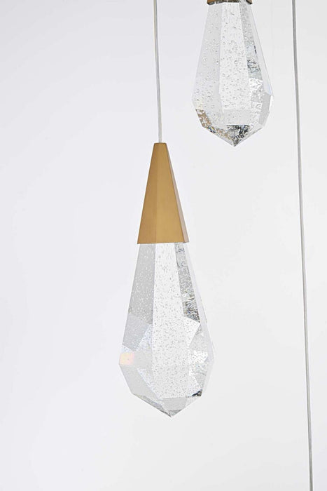 Elegant Lighting - 1013S26SG-02CR - LED Pendant - Amora - Satin Gold
