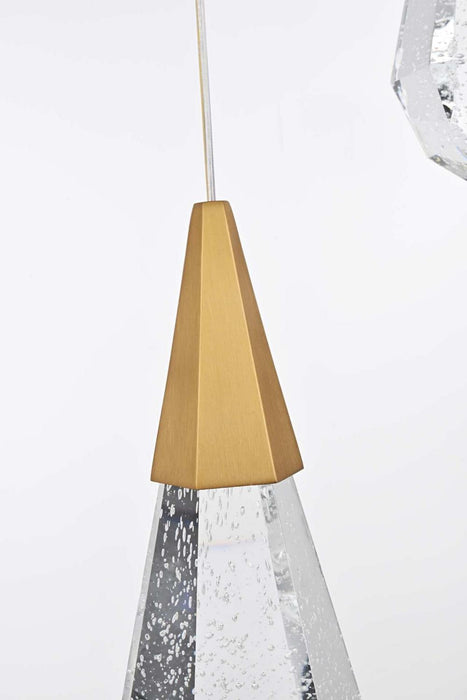 Elegant Lighting - 1013S26SG-02CR - LED Pendant - Amora - Satin Gold