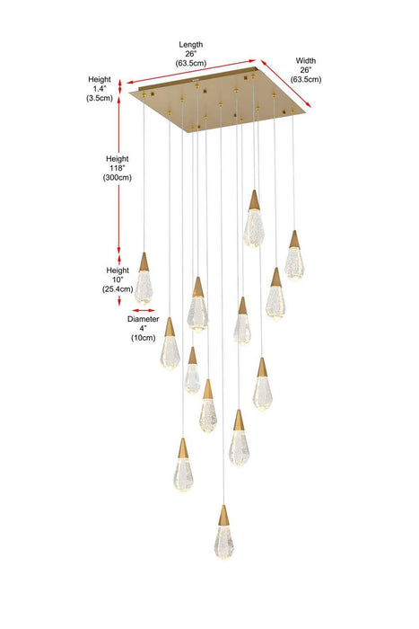 Elegant Lighting - 1013S26SG-02CR - LED Pendant - Amora - Satin Gold