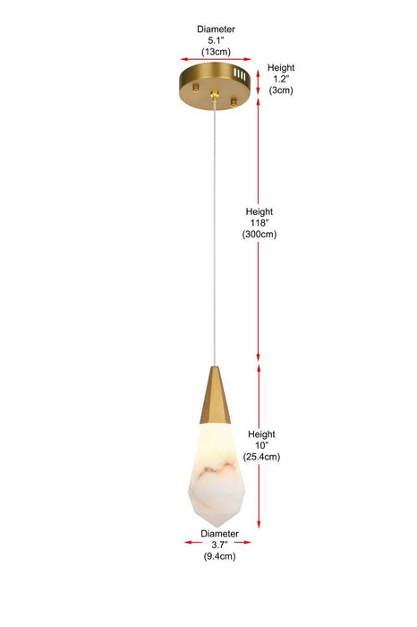 Elegant Lighting - 1013D5SG-22ST - LED Pendant - Amora - Satin Gold