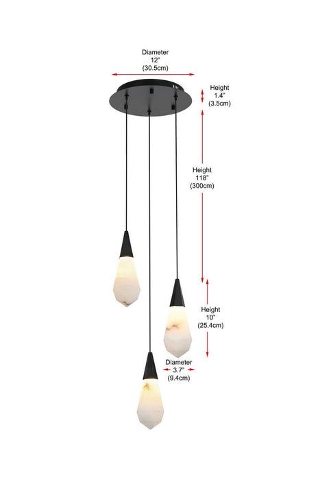 Elegant Lighting - 1013D12BK-22ST - LED Pendant - Amora - Black