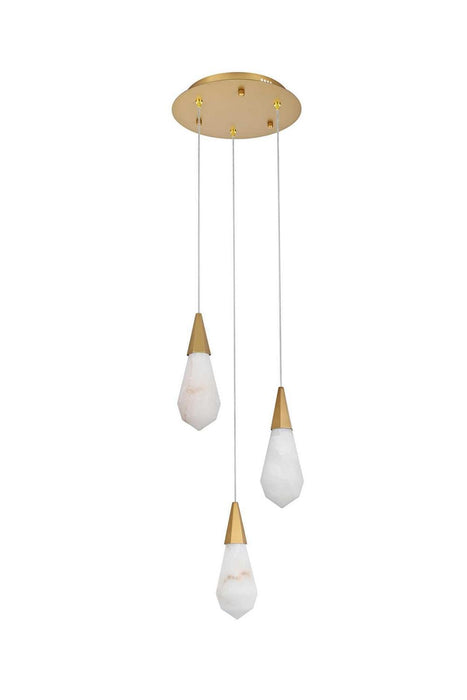 Elegant Lighting - 1013D12SG-22ST - LED Pendant - Amora - Satin Gold