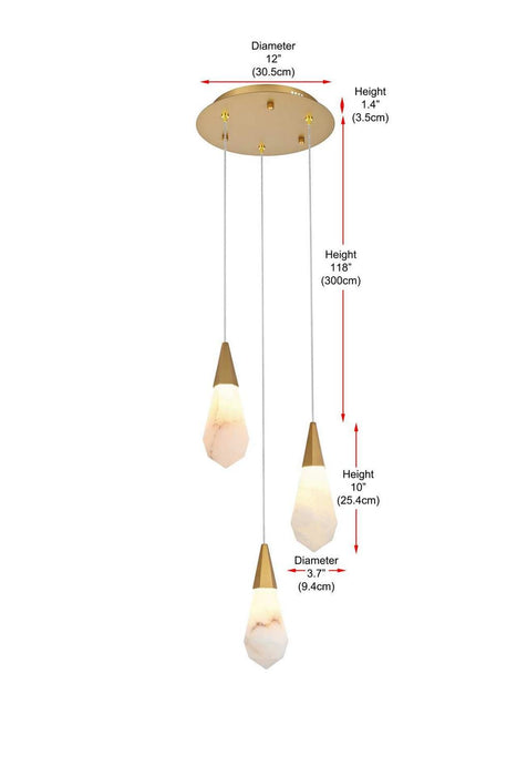 Elegant Lighting - 1013D12SG-22ST - LED Pendant - Amora - Satin Gold