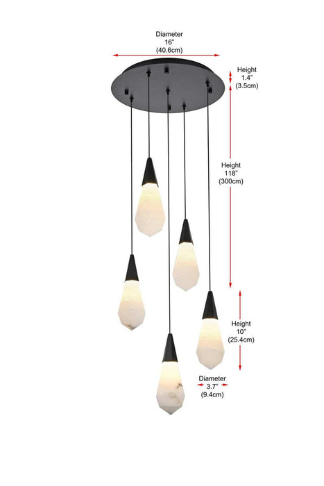 Elegant Lighting - 1013D16BK-22ST - LED Pendant - Amora - Black