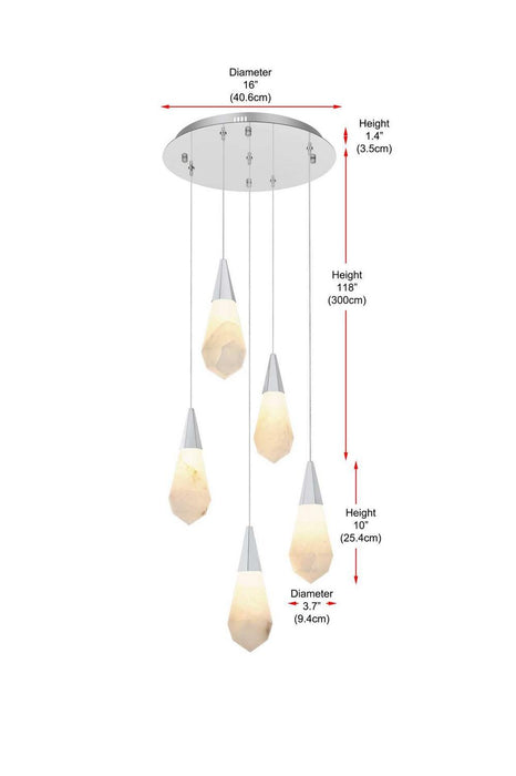Elegant Lighting - 1013D16C-22ST - LED Pendant - Amora - Chrome