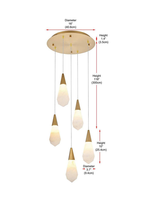 Elegant Lighting - 1013D16SG-22ST - LED Pendant - Amora - Satin Gold
