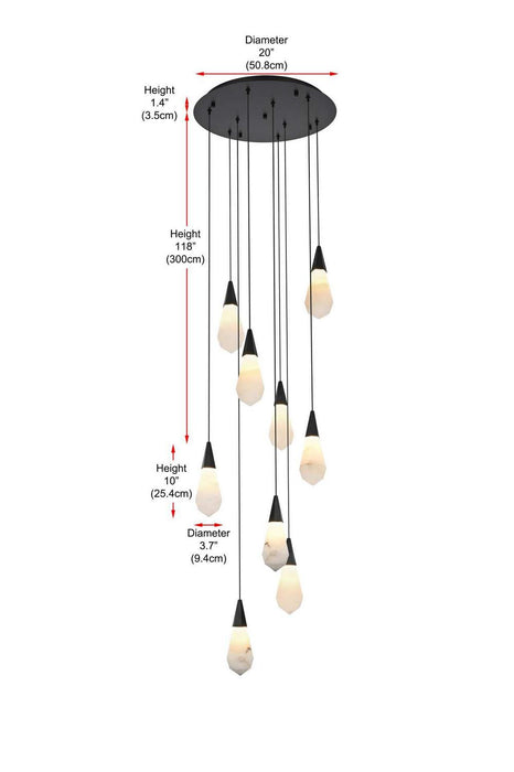 Elegant Lighting - 1013D20BK-22ST - LED Pendant - Amora - Black