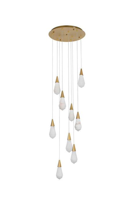 Elegant Lighting - 1013D20SG-22ST - LED Pendant - Amora - Satin Gold