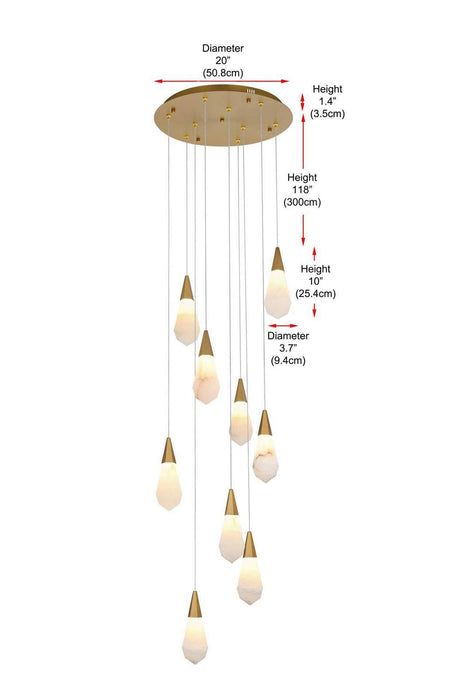 Elegant Lighting - 1013D20SG-22ST - LED Pendant - Amora - Satin Gold