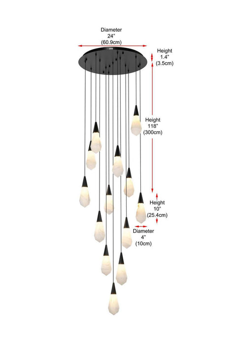 Elegant Lighting - 1013D24BK-22ST - LED Pendant - Amora - Black