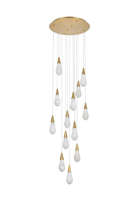 Elegant Lighting - 1013D24SG-22ST - LED Pendant - Amora - Satin Gold