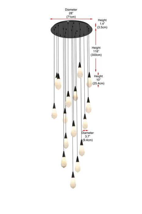 Elegant Lighting - 1013D28BK-22ST - LED Pendant - Amora - Black