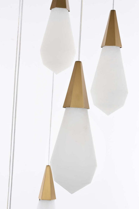 Elegant Lighting - 1013D28SG-22ST - LED Pendant - Amora - Satin Gold