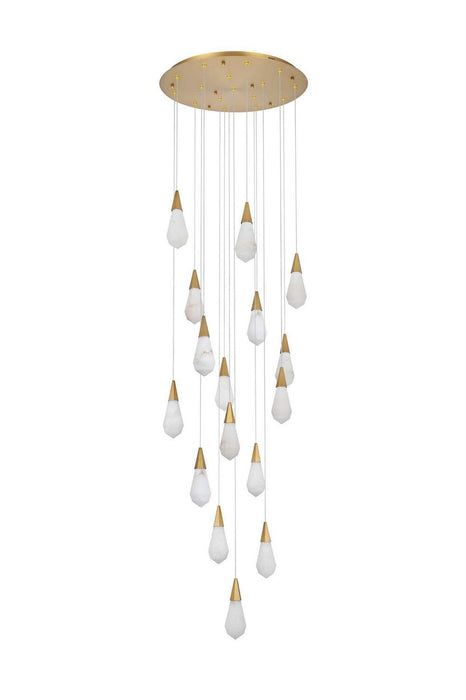 Elegant Lighting - 1013D28SG-22ST - LED Pendant - Amora - Satin Gold