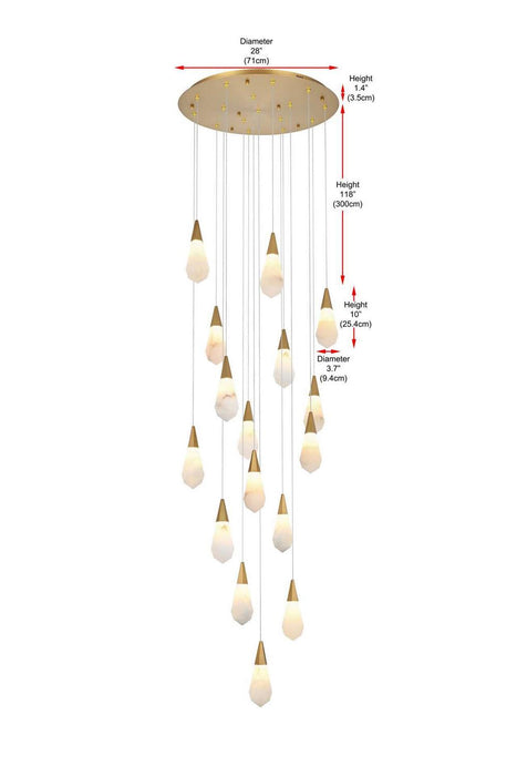 Elegant Lighting - 1013D28SG-22ST - LED Pendant - Amora - Satin Gold