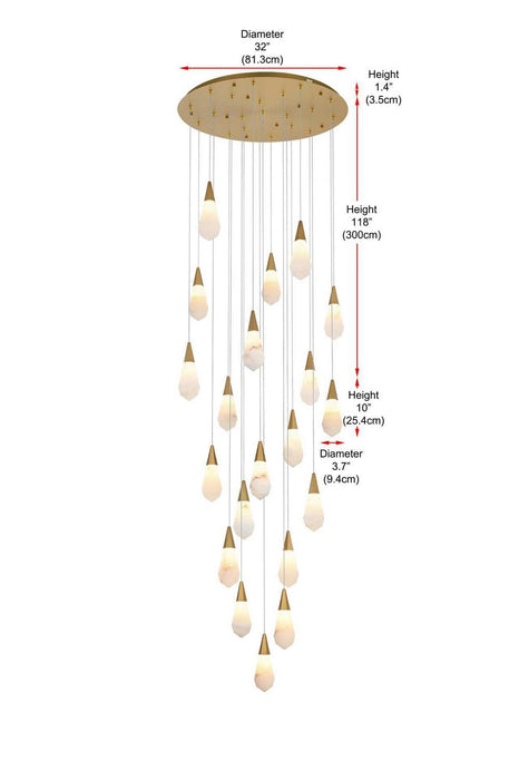 Elegant Lighting - 1013G32SG-22ST - LED Chandelier - Amora - Satin Gold
