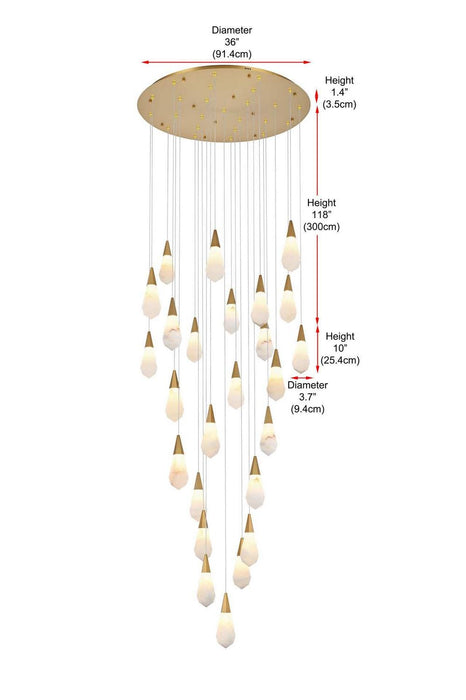 Elegant Lighting - 1013G36SG-22ST - LED Chandelier - Amora - Satin Gold