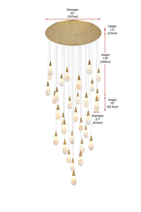 Elegant Lighting - 1013G42SG-22ST - LED Chandelier - Amora - Satin Gold