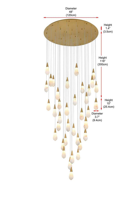 Elegant Lighting - 1013G48SG-22ST - LED Chandelier - Amora - Satin Gold
