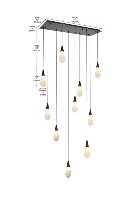 Elegant Lighting - 1013D42BK-22ST - LED Pendant - Amora - Black