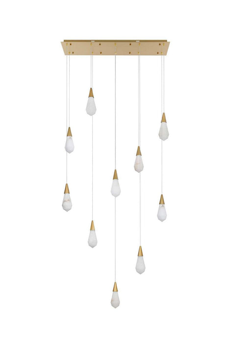 Elegant Lighting - 1013D42SG-22ST - LED Pendant - Amora - Satin Gold