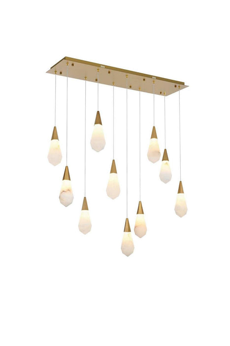 Elegant Lighting - 1013D42SG-22ST - LED Pendant - Amora - Satin Gold
