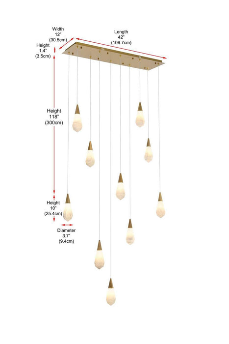 Elegant Lighting - 1013D42SG-22ST - LED Pendant - Amora - Satin Gold