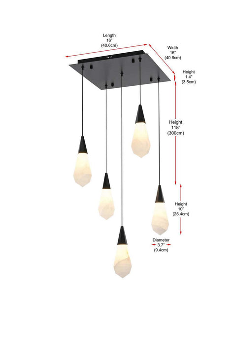 Elegant Lighting - 1013S16BK-22ST - LED Pendant - Amora - Black