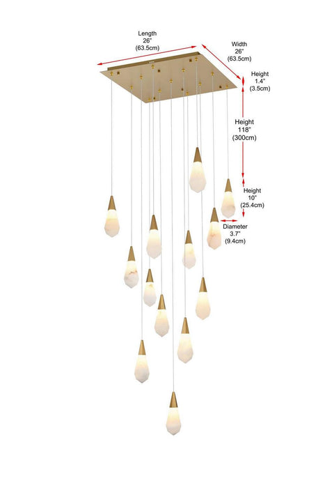 Elegant Lighting - 1013S26SG-22ST - LED Pendant - Amora - Satin Gold